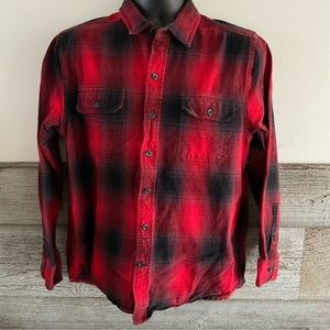 Woolrich Red Flannel Top Button Down Men's Shirt size Large